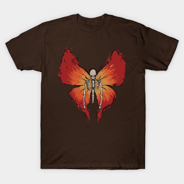 Skeleton Butterfly T-Shirt by BrayInk